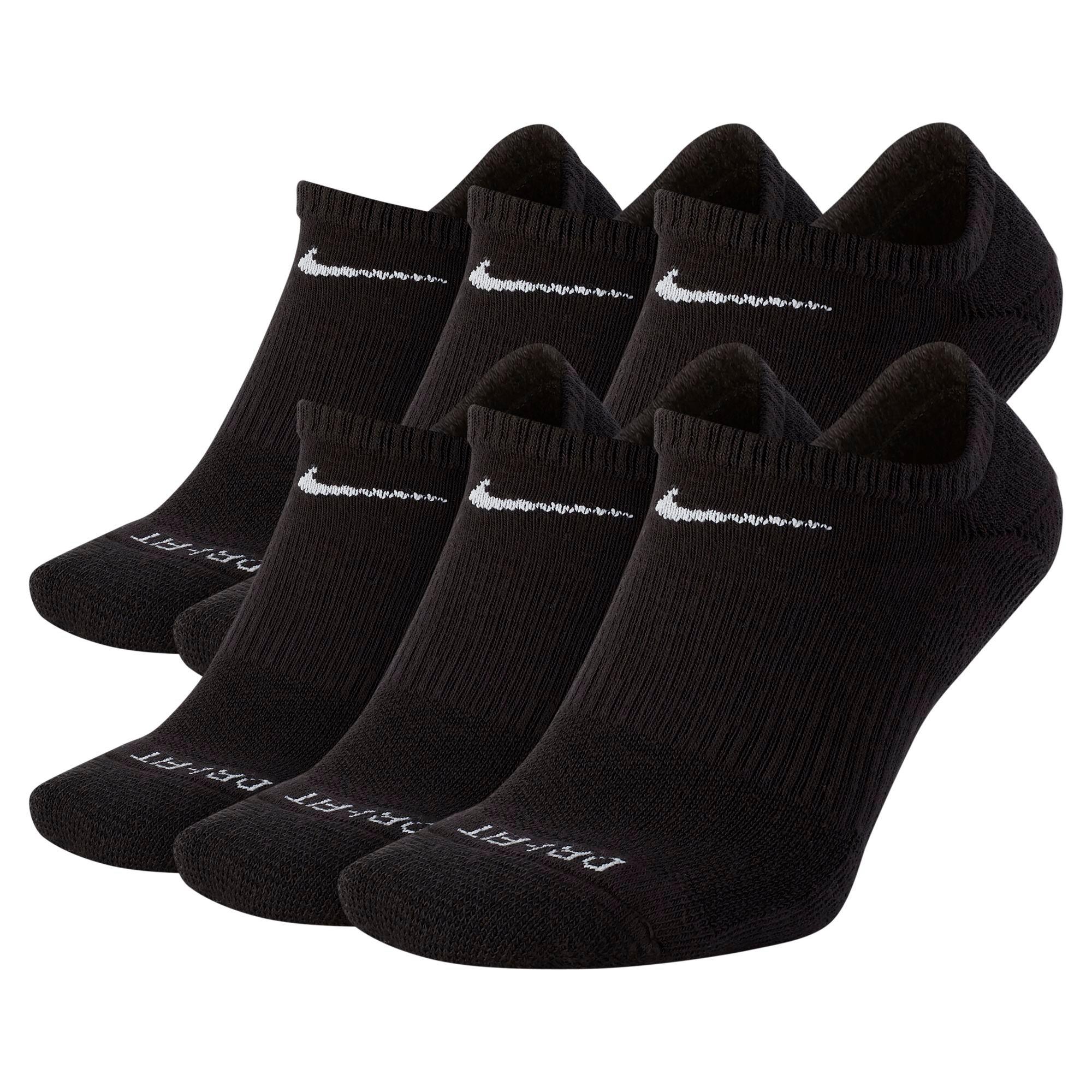Nike Everyday Plus Cushioned Training No-Show Socks (6 Pairs) - Black